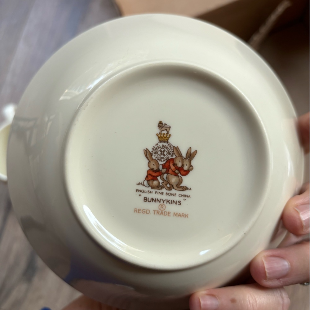 Easter Royal Doulton Bunnykins 3 piece Child's Dish Set Bone England Heirloom - Picture 9 of 15